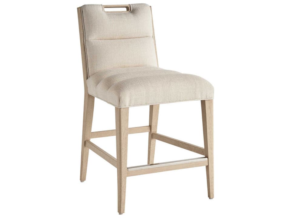 Sunset Key Greer Channeled Upholstered Counter Stool Sand Drift