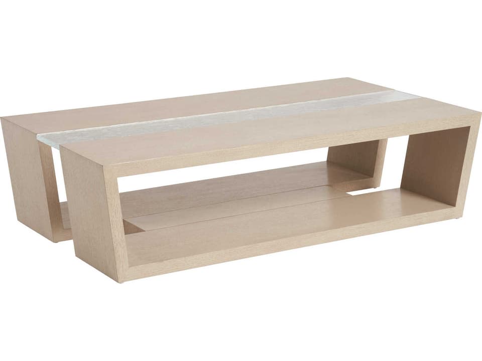 Sunset Key Fischer Rectangular Coffee Table with Wavy Glass