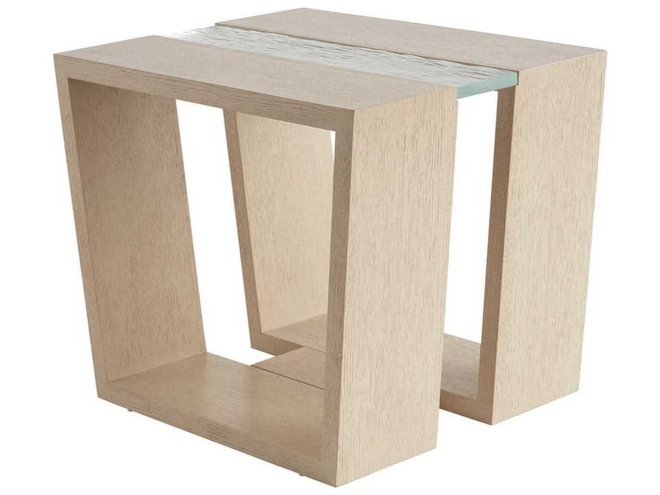 Sunset Key Fischer Rectangle End Table with Glass Top