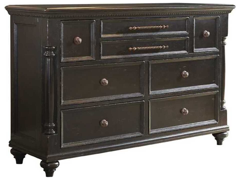 Kingstown Stony Point 8-Drawer Triple Dresser in Tamarind Black
