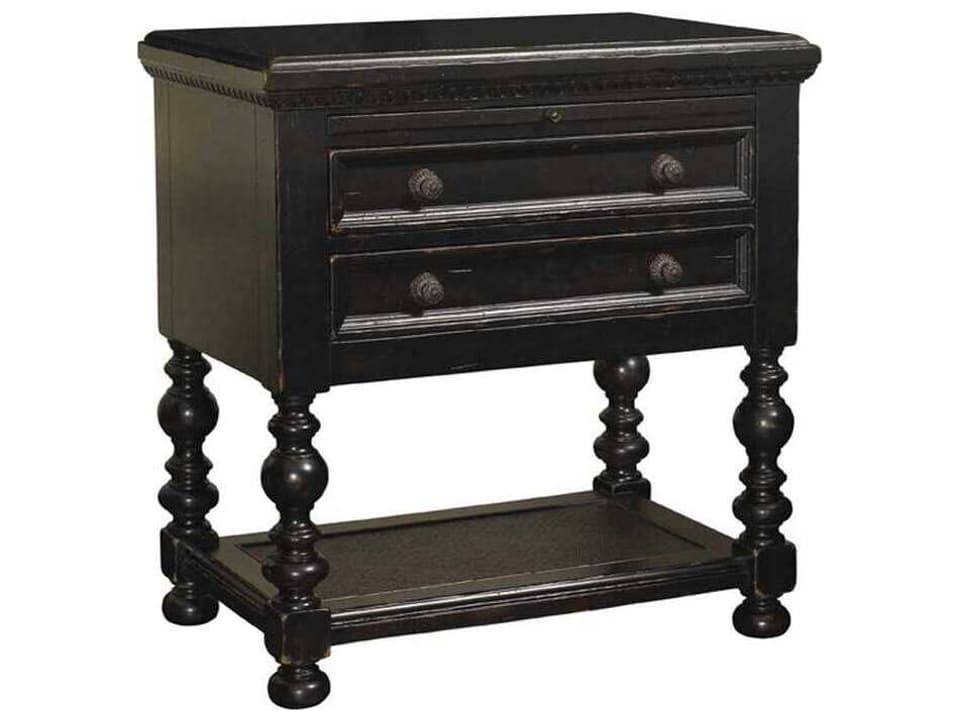 Home Kingstown Phillips 2-Drawer Nightstand in Tamarind Black