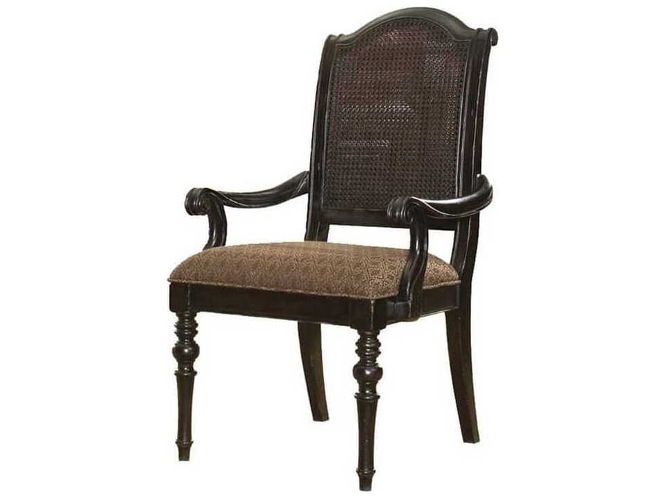 Kingstown Fabric Upholstered Dining Arm Chair with Caned Back