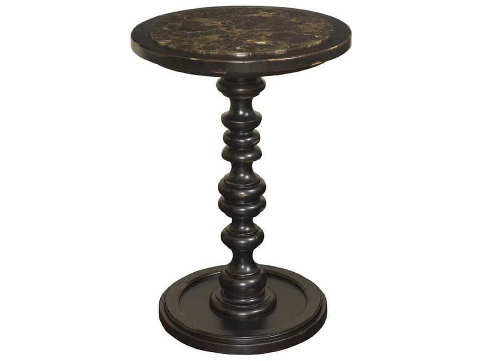 Kingstown Pitcairn Round End Table in Stone and Wood