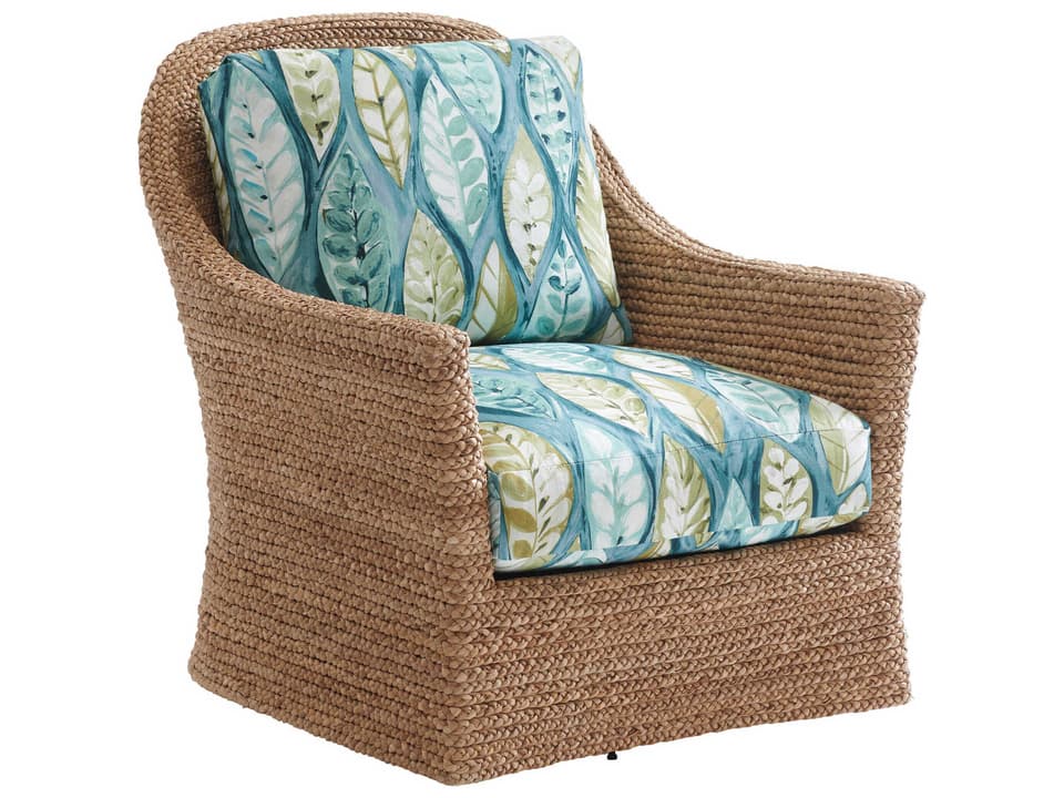 Home Soren Swivel Accent Chair in Brown Fabric from Palm Desert Collection