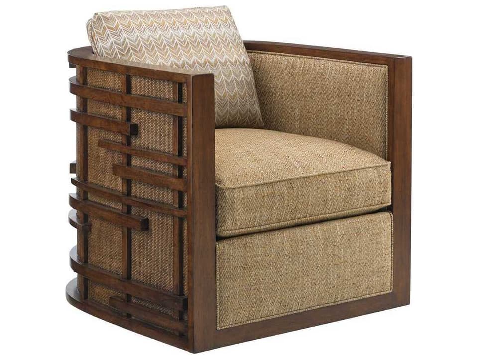 Island Fusion Semerang Swivel Accent Chair in Masami Finish