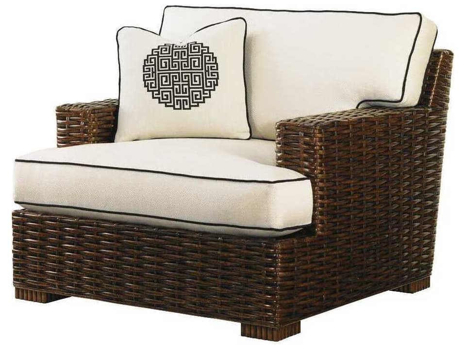 Ocean Club Salina Upholstered Armchair with Woven Rattan Frame