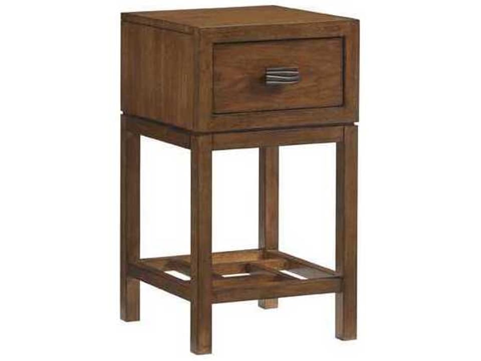 Island Fusion Hana Night Table with One Drawer in Dark Walnut