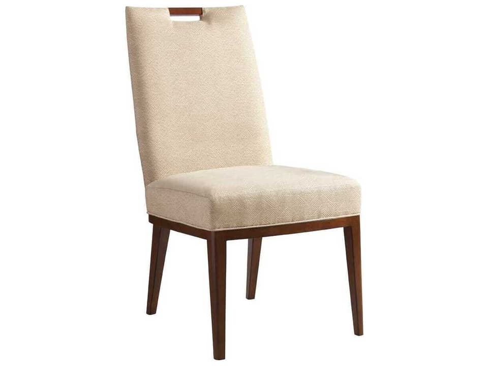 Island Fusion Coles Bay Upholstered Dining Side Chair in Cresting Waves Fabric