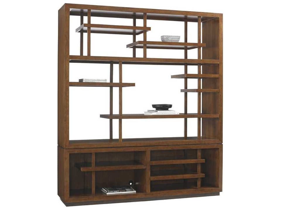 Home Island Fusion Taipei Media Bookcase in Dark Walnut