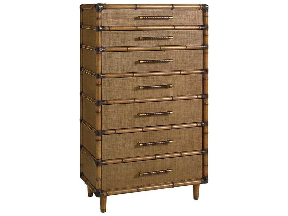 Twin Palms Bridgetown 7-Drawer Chest in Medium Umber