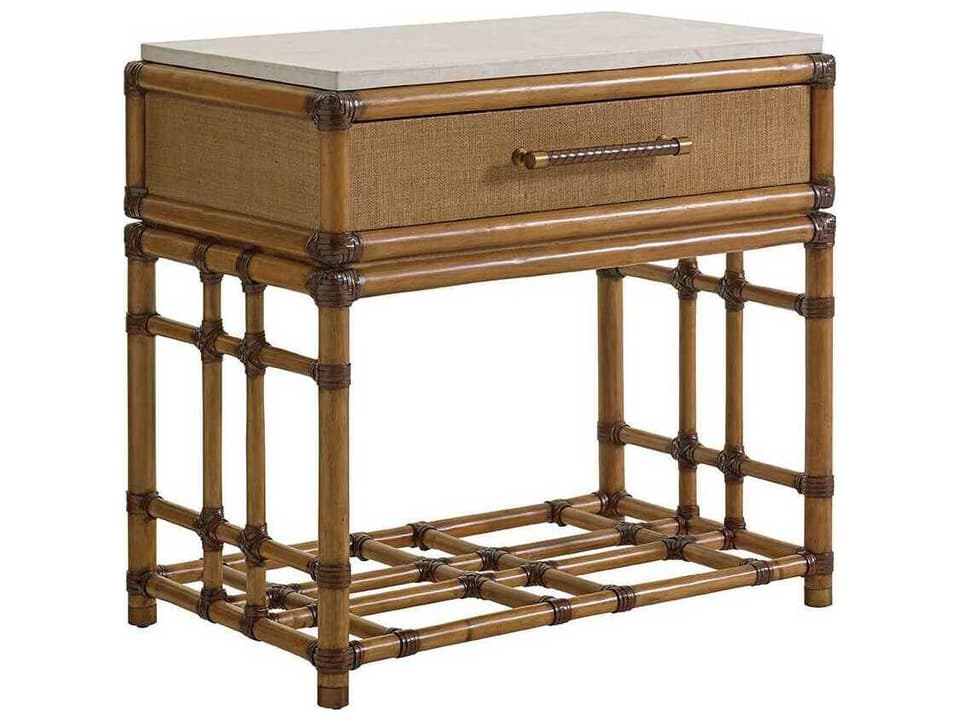 Twin Palms Cordoba Open Nightstand with White Cordova Stone Top