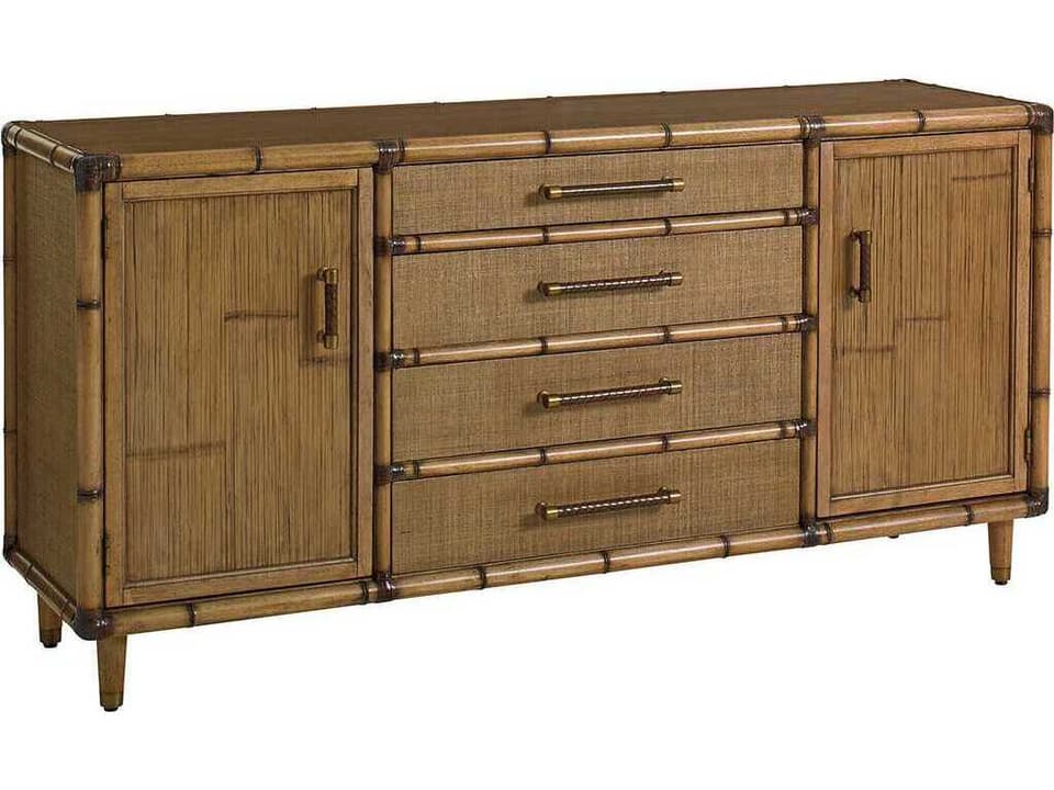Twin Palms Sandy Point Buffet with Raffia and Bamboo