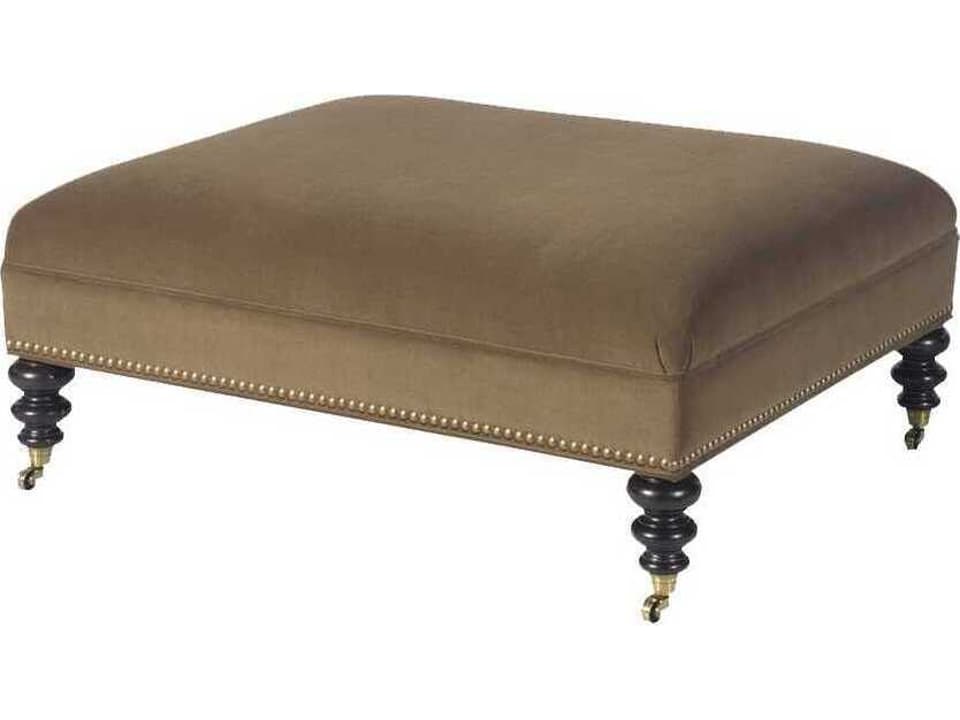 Kingstown Cooper Cocktail Ottoman with Nailhead Trim and Casters