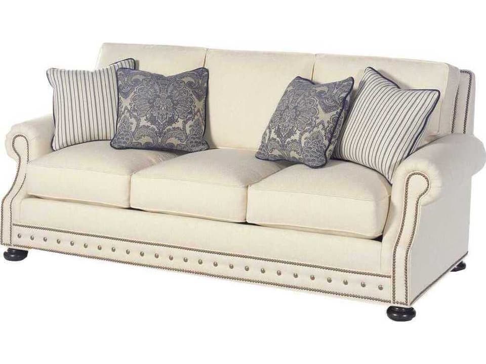 Kingstown 3-Seat Osbourne Sofa with Rolled Arms and Nailhead Trim