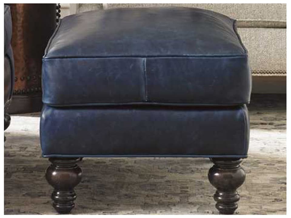 Amelia Upholstered Ottoman with Nailhead Trim