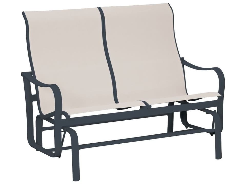 Shoreline Sling Aluminum Double Glider Outdoor Patio Loveseat