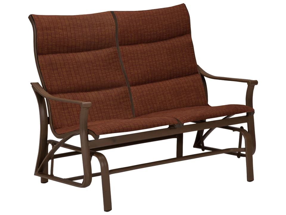 Corsica Padded Sling Aluminum Double Glider Loveseat