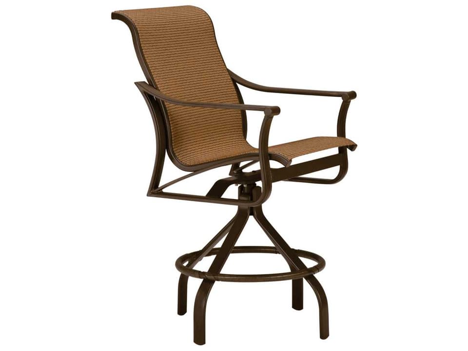 Corsica Sling Swivel Bar Stool with Aluminum Frame