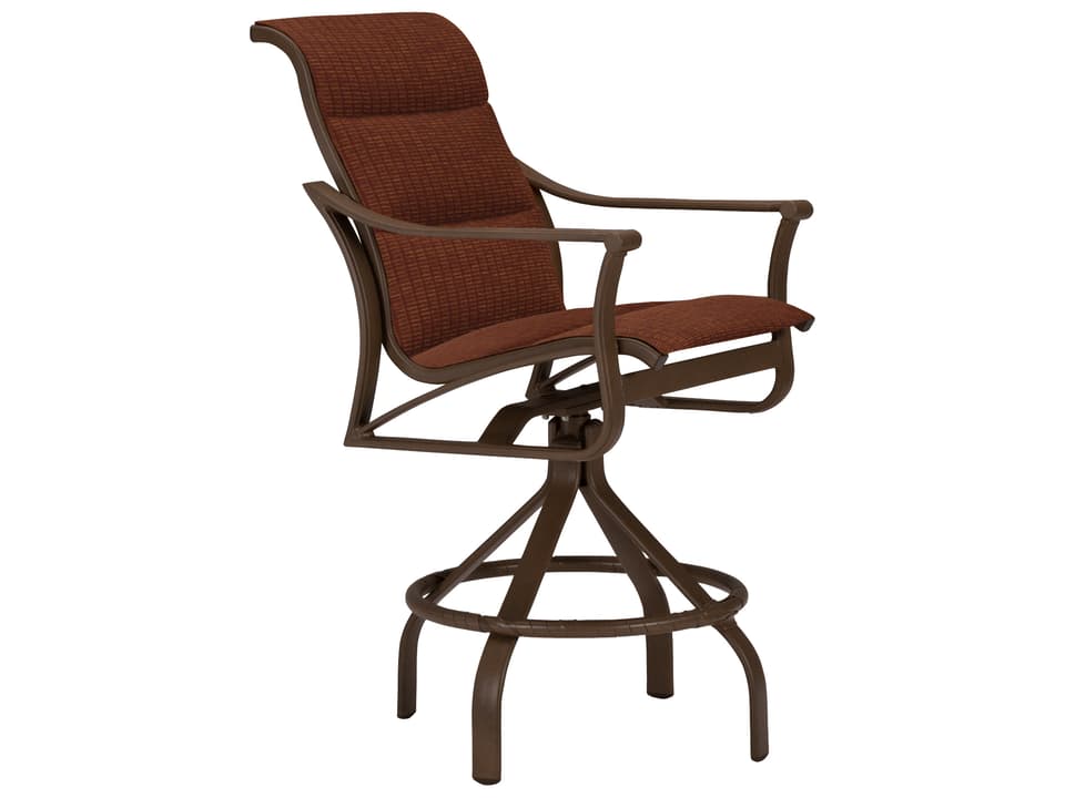 Corsica Padded Sling Aluminum Swivel Bar Stool
