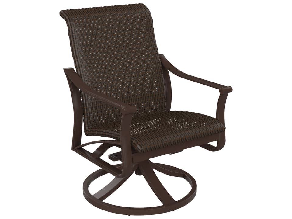 Corsica Woven Aluminum Wicker Swivel Rocker Dining Chair