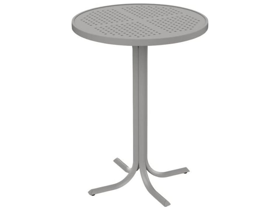 Boulevard 30 Inch Round Patterned Aluminum Bar Table