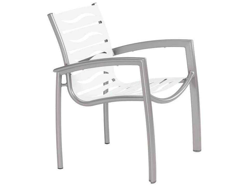 South Beach Wave Aluminum Dining Arm Chair