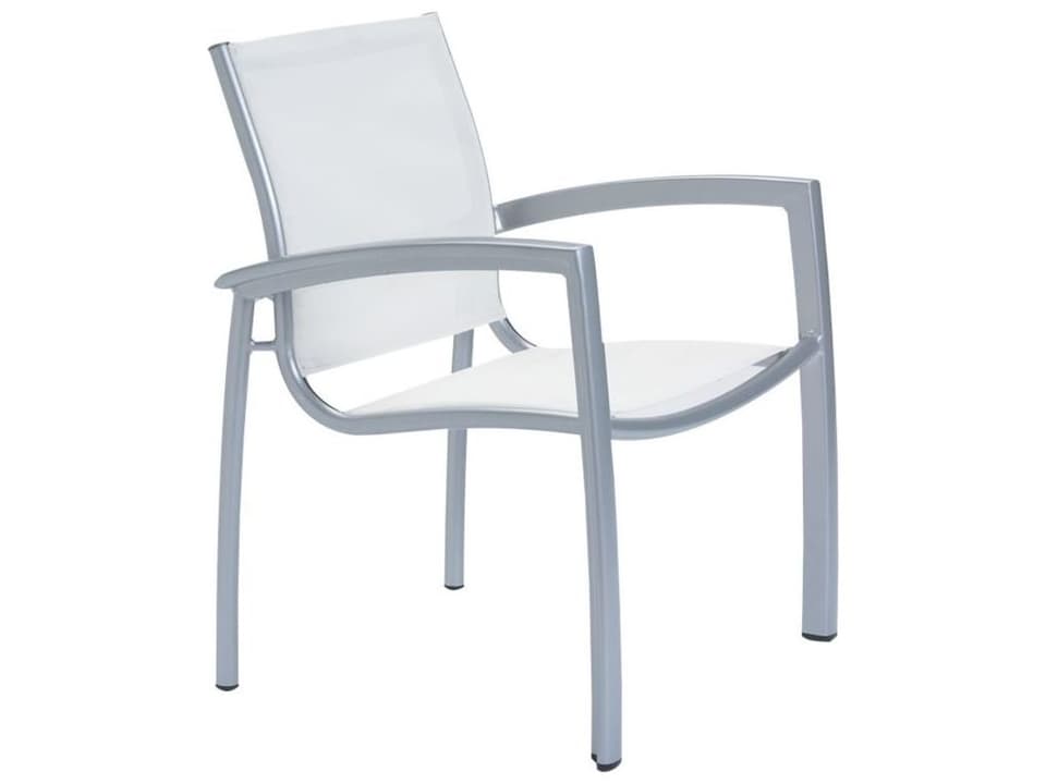 South Beach Relaxed Sling Aluminum Dining Arm Chair