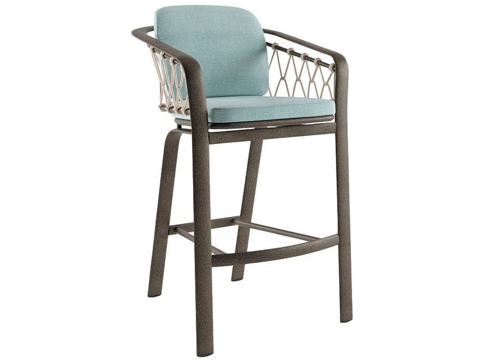 Trelon Rope Aluminum Bar Stool with Cushions