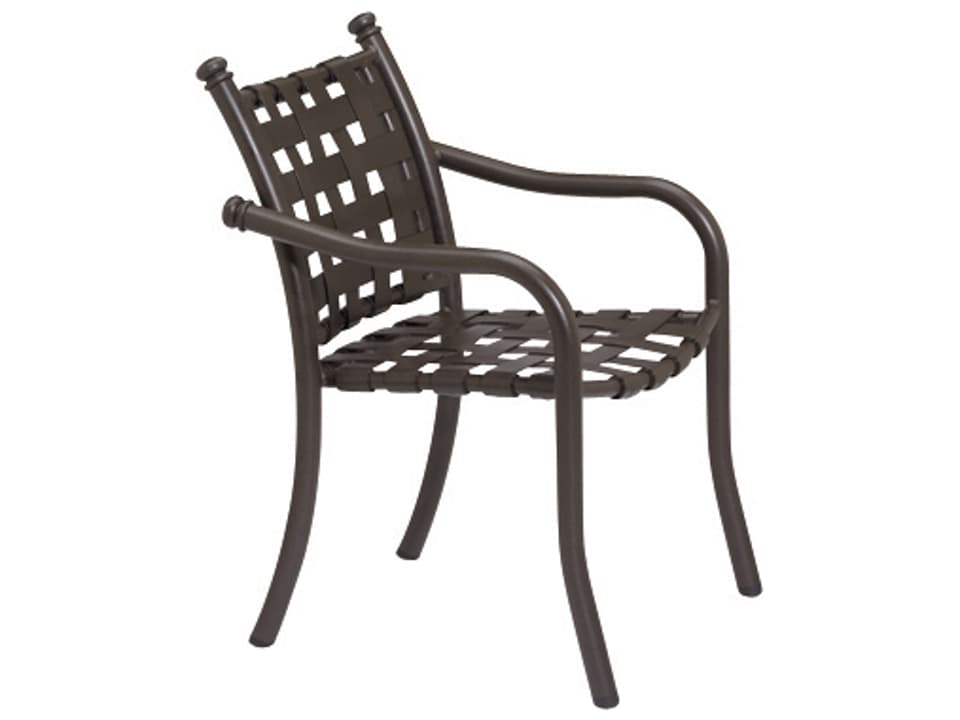 La Scala Cross Strap Aluminum Stackable Dining Arm Chair