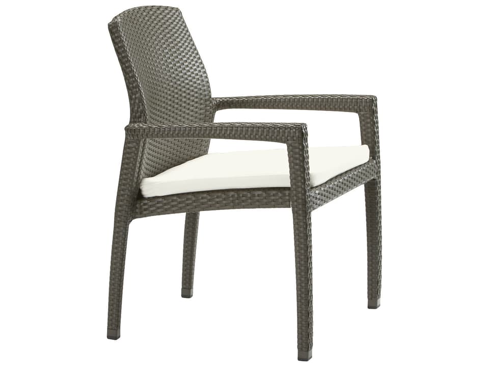 Evo Woven Aluminum Dining Arm Chair