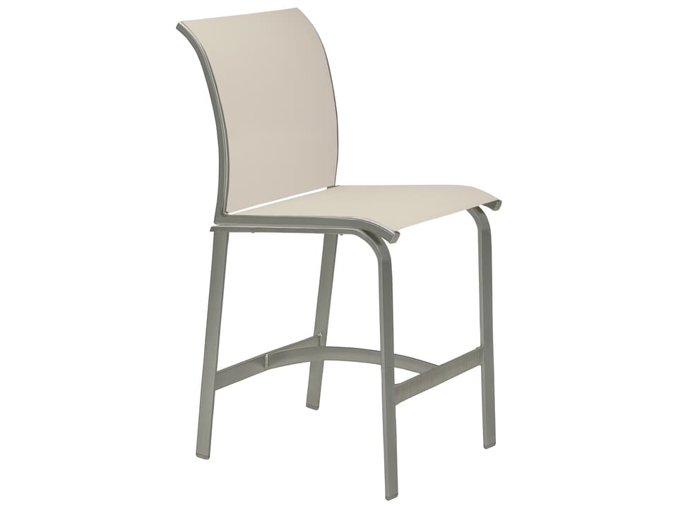 Elance Relaxed Sling Armless Bar Stool in Powder-Coated Aluminum