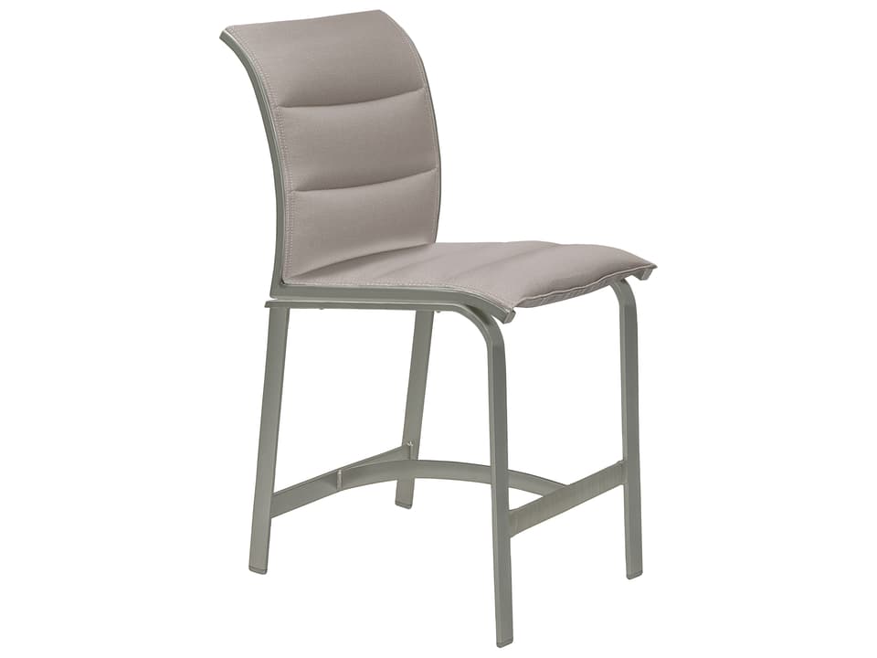 Elance Padded Sling Armless Counter Height Stool in Powder-Coated Aluminum by John Caldwell