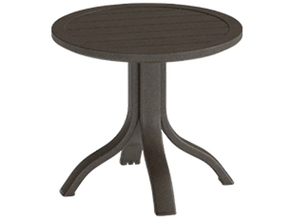 Horizon Slat 21-Inch Round Aluminum Side Table