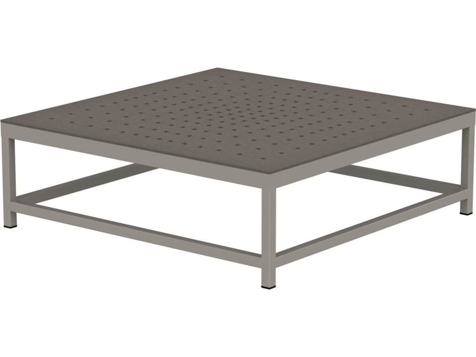 Cabana Club 34-Inch Square Patterned Aluminum Coffee Table