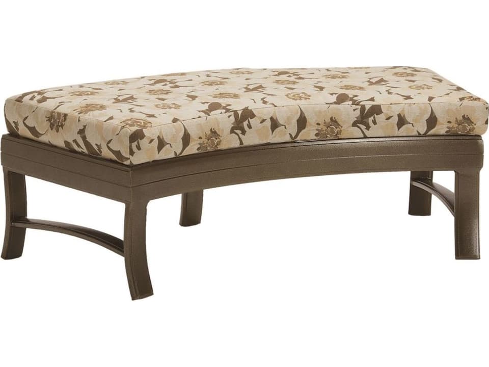 Corsica Cushion Crescent Aluminum Ottoman Patio Bench