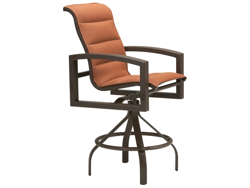 Lakeside Padded Sling 28-Inch Seat Height Aluminum Swivel Bar Stool