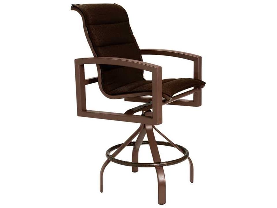 Lakeside Padded Sling Aluminum Swivel Bar Stool