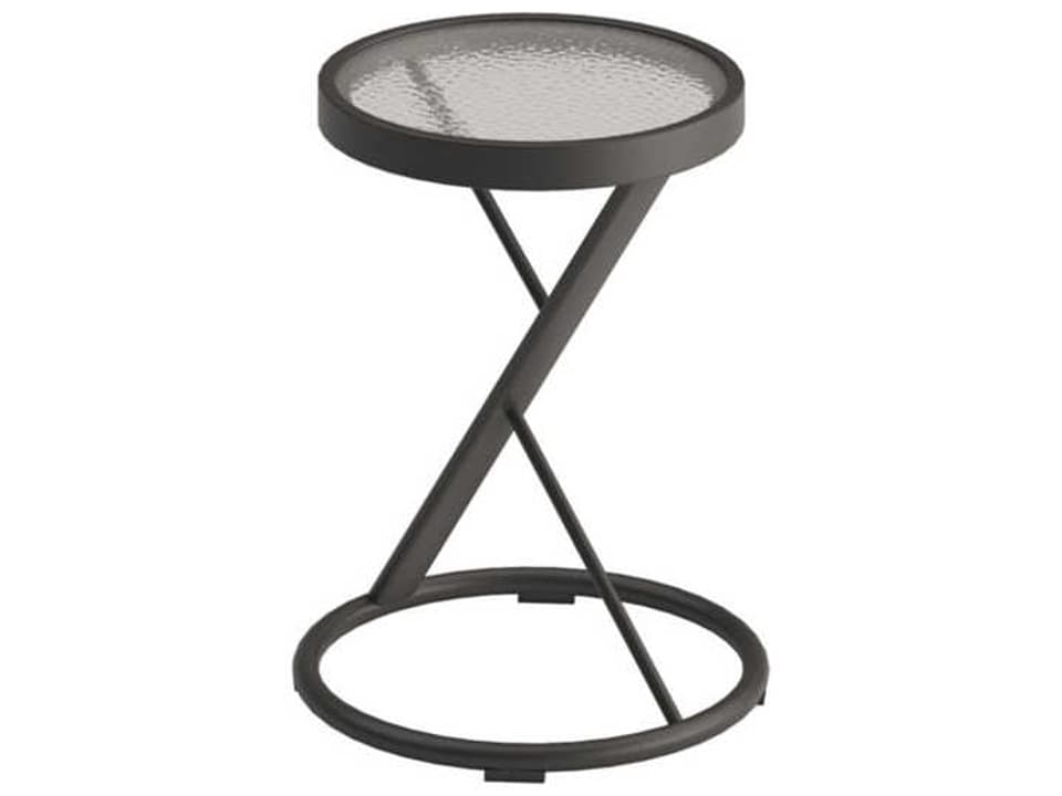 Acrylic 14-Inch Round Cast Aluminum Tea Table