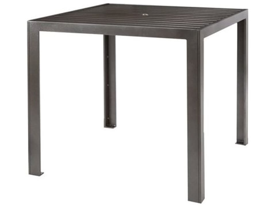 Aluminum Slat 42-Inch Square Counter Umbrella Table