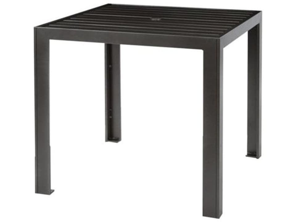 Aluminum Slat 36-Inch Square Counter Umbrella Table