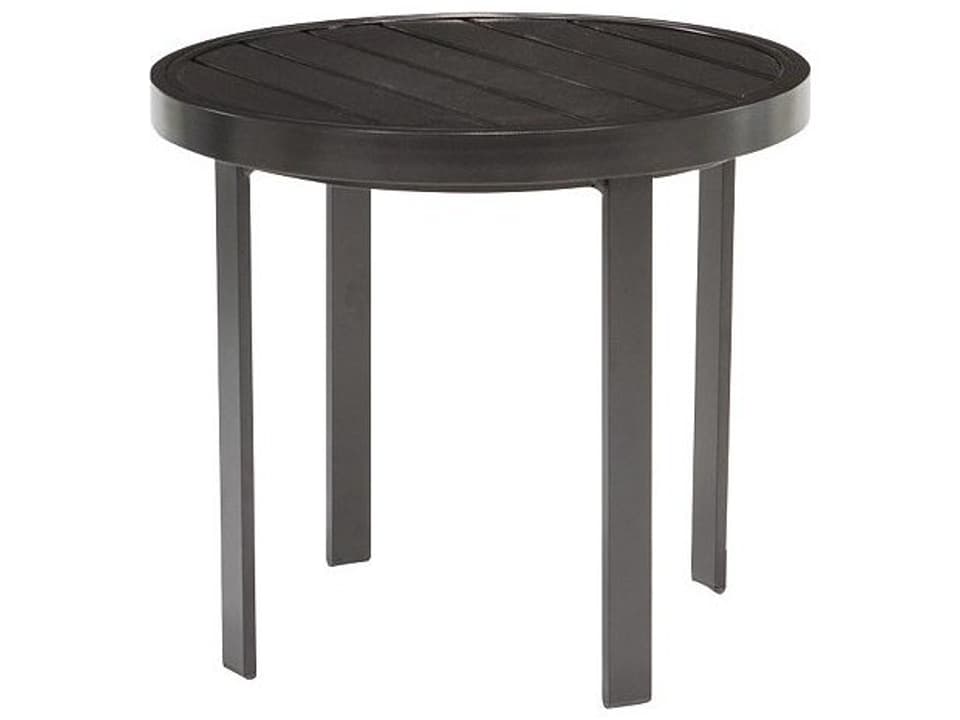 Aluminum Slat 24 Inch Round End Table