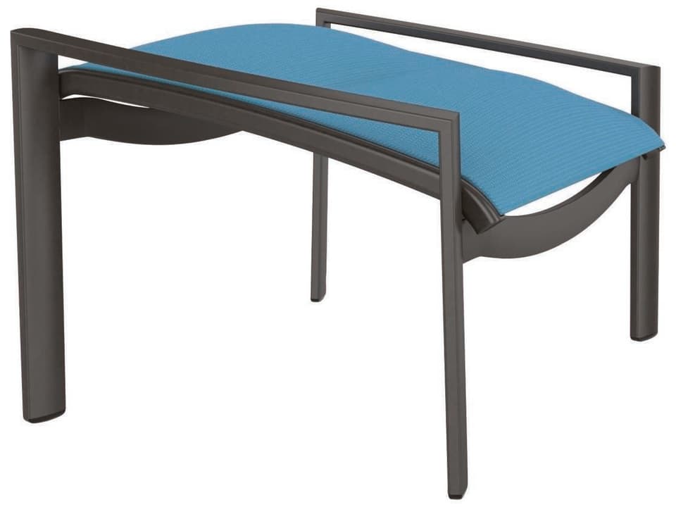 Kor Padded Sling Ottoman with Aluminum Frame