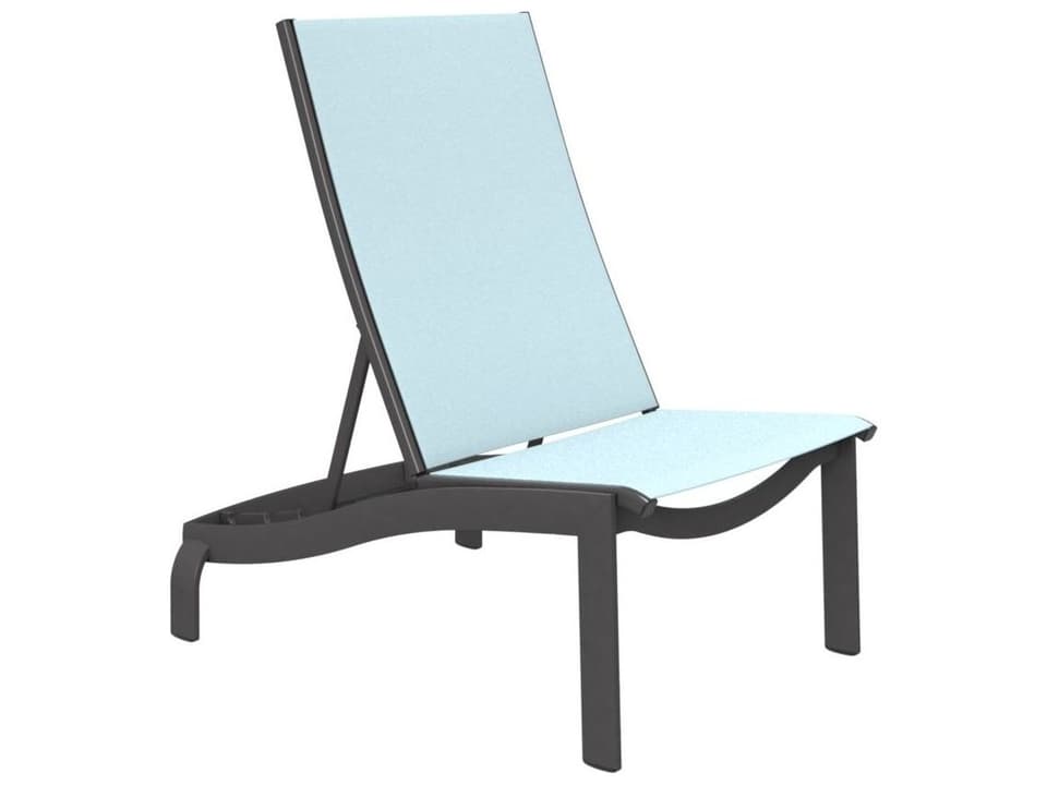Kor Relaxed Sling Armless Recliner Lounge Chair Modern