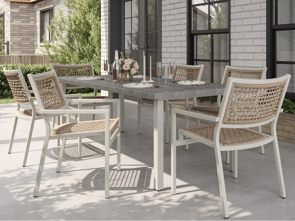 Cabana Club Rope Aluminum Dining Set
