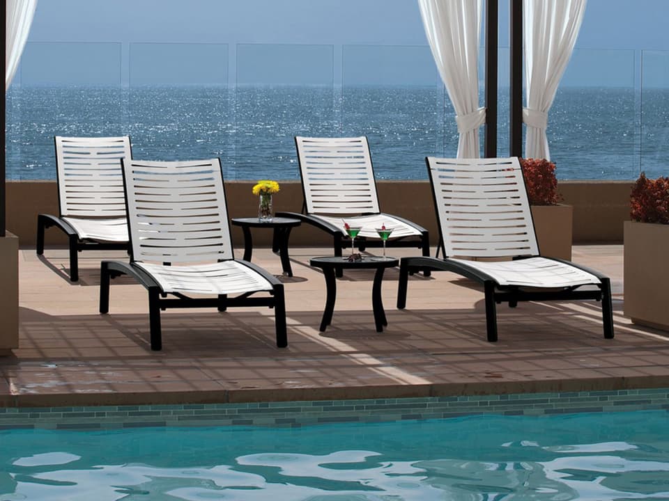 Elance Ez Span Aluminum Strap Patio Lounge Set