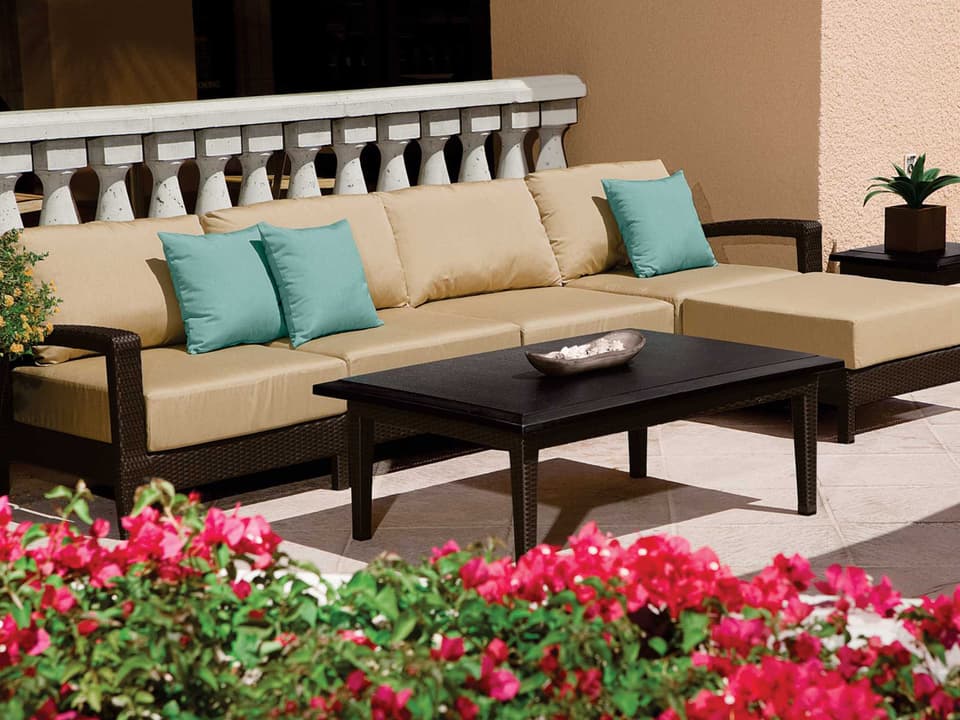 Evo Woven Deep Seating Sectional Patio Lounge Set