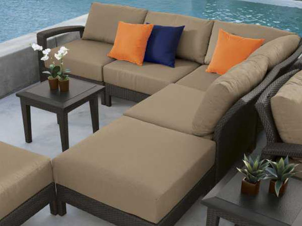 Evo Woven Deep Seating Sectional Outdoor Patio Lounge Set