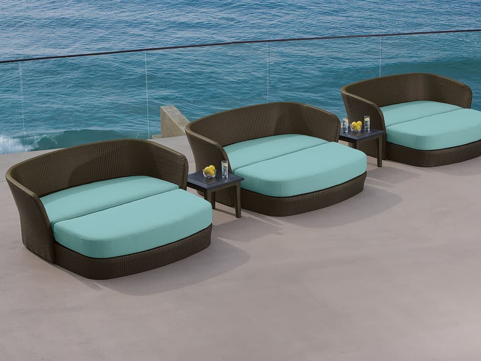 Evo Woven Wicker Cushion Patio Lounge Set