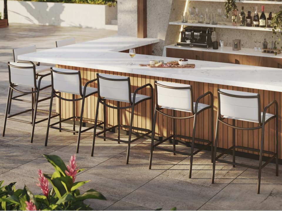 Millennia Padded Sling Aluminum Bar Stool Set