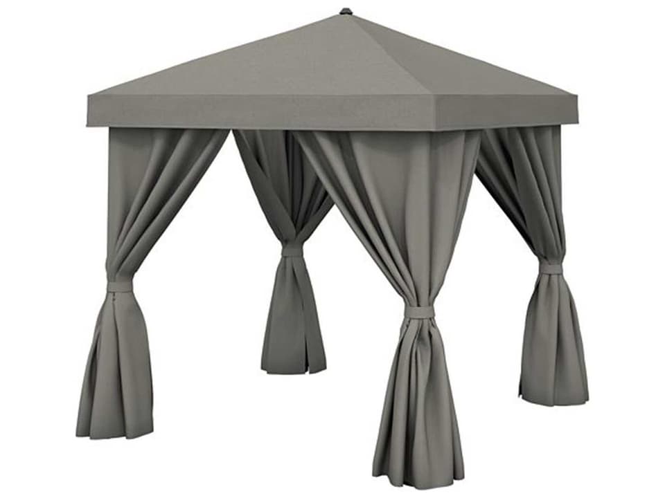 Cabana Pavilion Square Outdoor Cabana With Fabric Curtains